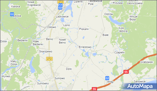 mapa Ernestowo, Ernestowo na mapie Targeo