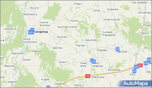 mapa Fajnów, Fajnów na mapie Targeo