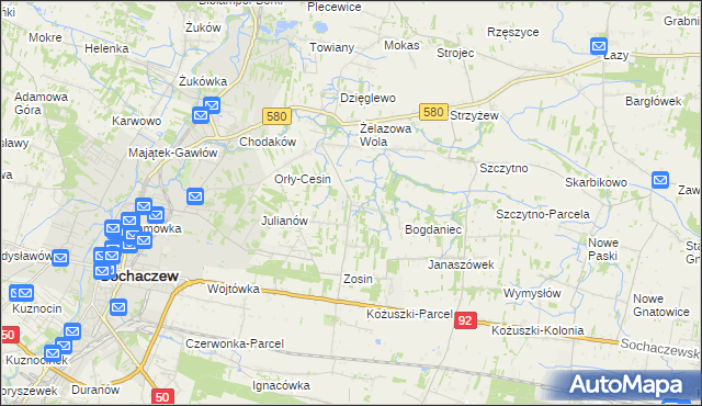 mapa Feliksów gmina Sochaczew, Feliksów gmina Sochaczew na mapie Targeo