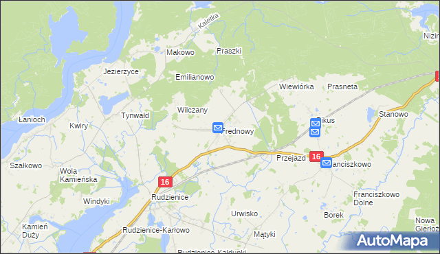 mapa Frednowy, Frednowy na mapie Targeo