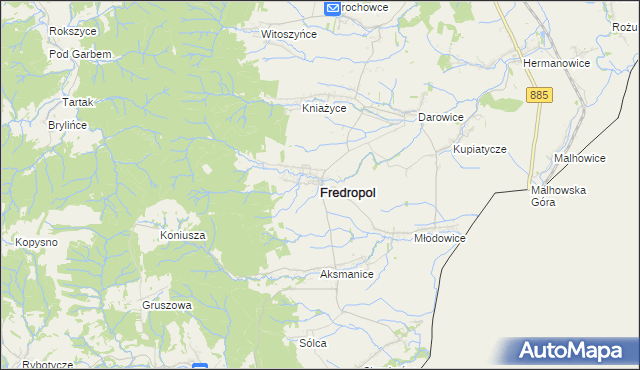 mapa Fredropol, Fredropol na mapie Targeo
