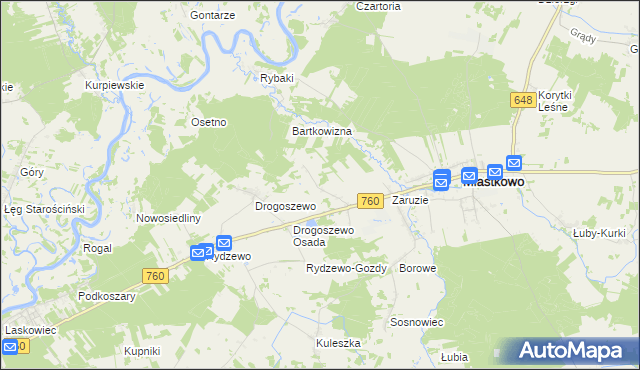 mapa Gałkówka gmina Miastkowo, Gałkówka gmina Miastkowo na mapie Targeo