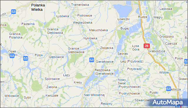 mapa Gierałtowiczki, Gierałtowiczki na mapie Targeo