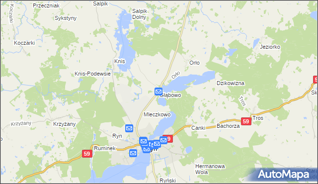 mapa Głąbowo, Głąbowo na mapie Targeo