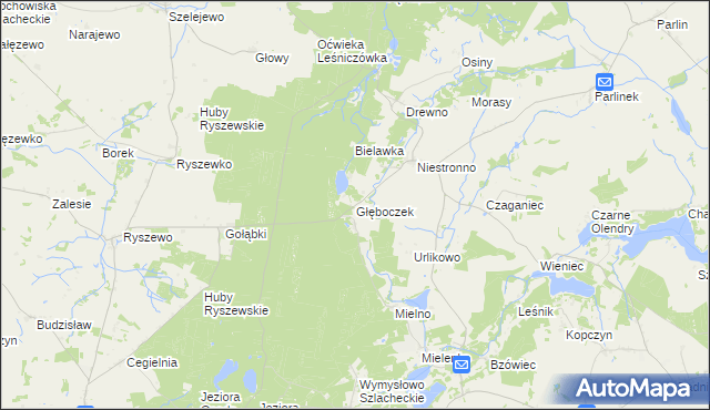mapa Głęboczek gmina Mogilno, Głęboczek gmina Mogilno na mapie Targeo