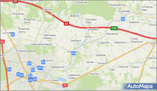 mapa Glinnik gmina Zgierz, Glinnik gmina Zgierz na mapie Targeo