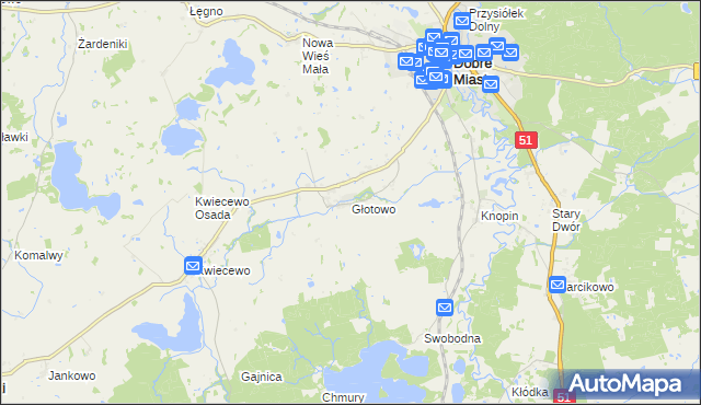mapa Głotowo, Głotowo na mapie Targeo