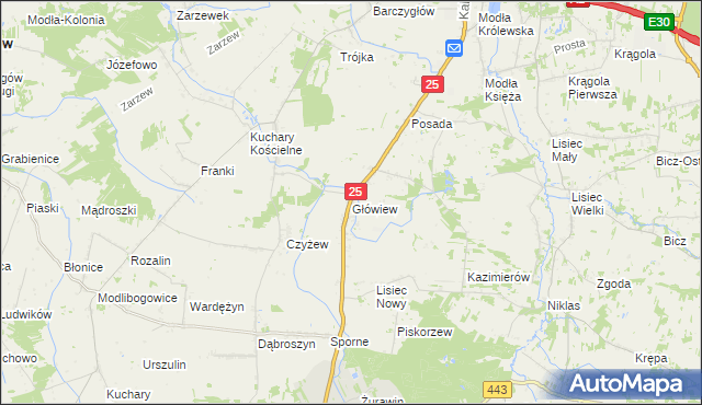 mapa Główiew, Główiew na mapie Targeo