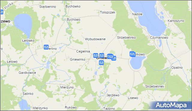 mapa Gniewino, Gniewino na mapie Targeo
