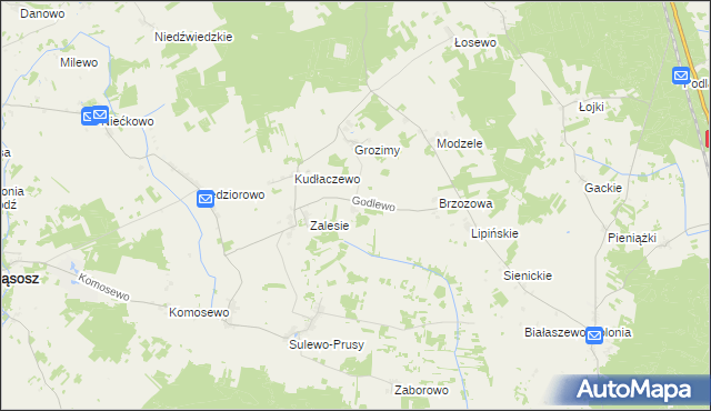 mapa Godlewo, Godlewo na mapie Targeo