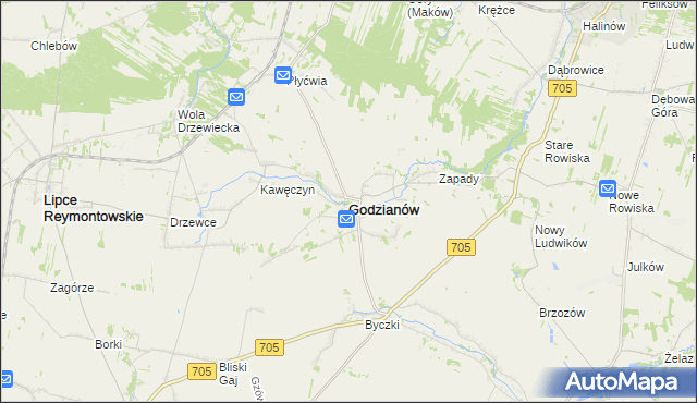 mapa Godzianów, Godzianów na mapie Targeo