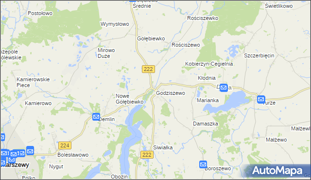 mapa Godziszewo gmina Skarszewy, Godziszewo gmina Skarszewy na mapie Targeo