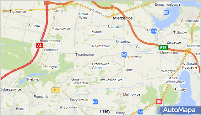 mapa Goląsza Górna, Goląsza Górna na mapie Targeo