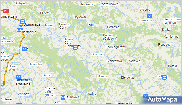 mapa Golcowa, Golcowa na mapie Targeo