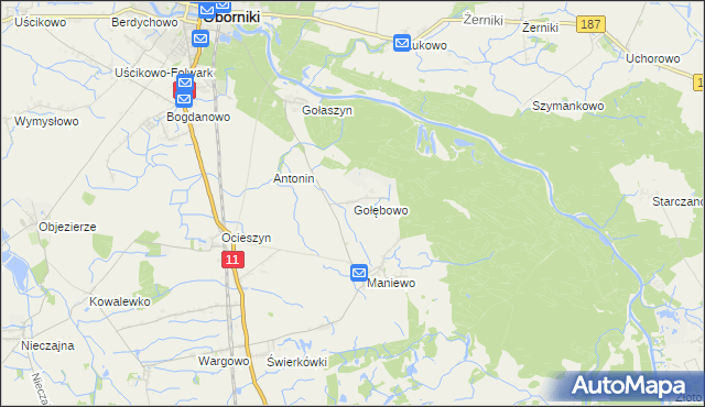 mapa Gołębowo, Gołębowo na mapie Targeo