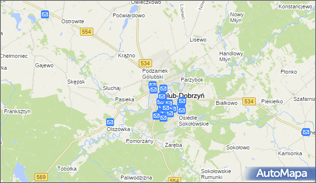 mapa Golub-Dobrzyń, Golub-Dobrzyń na mapie Targeo