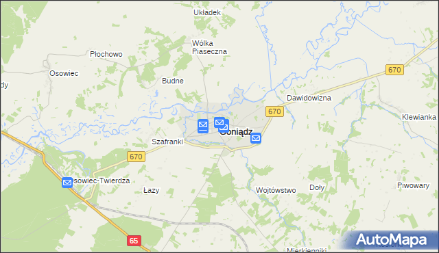 mapa Goniądz, Goniądz na mapie Targeo