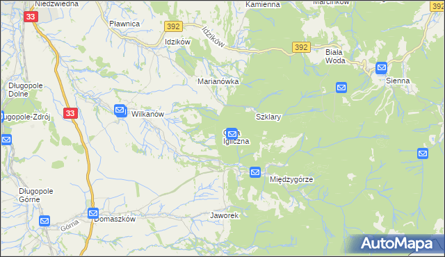 mapa Góra Igliczna, Góra Igliczna na mapie Targeo