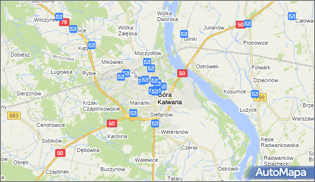 mapa Góra Kalwaria, Góra Kalwaria na mapie Targeo