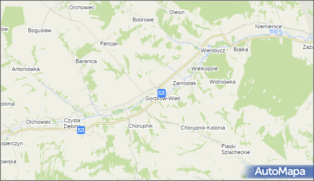 mapa Gorzków-Osada, Gorzków-Osada na mapie Targeo