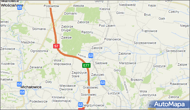 mapa Goszcza, Goszcza na mapie Targeo