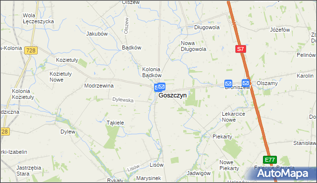 mapa Goszczyn powiat grójecki, Goszczyn powiat grójecki na mapie Targeo