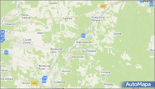 mapa Grabarka gmina Nurzec-Stacja, Grabarka gmina Nurzec-Stacja na mapie Targeo