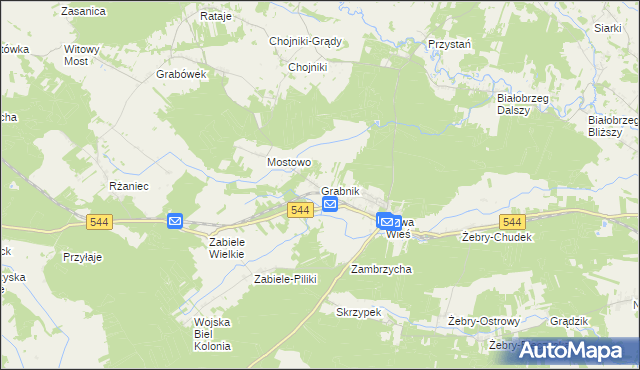 mapa Grabnik gmina Olszewo-Borki, Grabnik gmina Olszewo-Borki na mapie Targeo