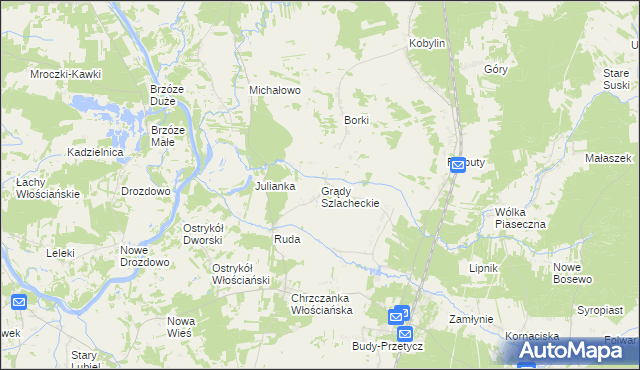 mapa Grądy Szlacheckie, Grądy Szlacheckie na mapie Targeo
