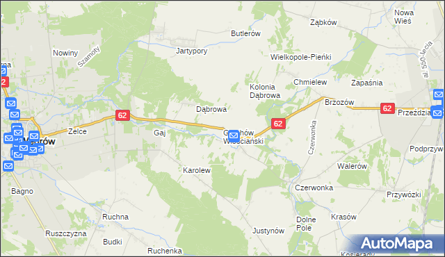 mapa Grochów Włościański, Grochów Włościański na mapie Targeo