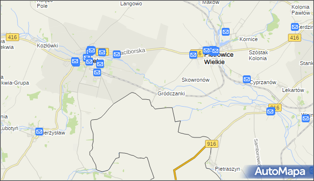 mapa Gródczanki, Gródczanki na mapie Targeo