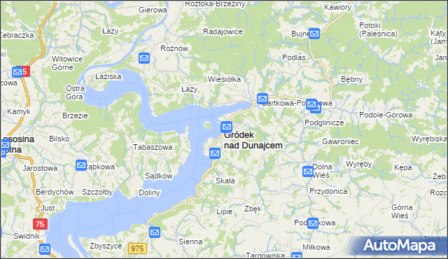 mapa Gródek nad Dunajcem, Gródek nad Dunajcem na mapie Targeo