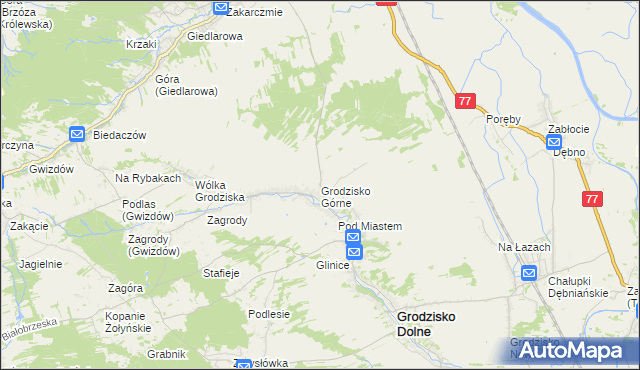 mapa Grodzisko Górne, Grodzisko Górne na mapie Targeo