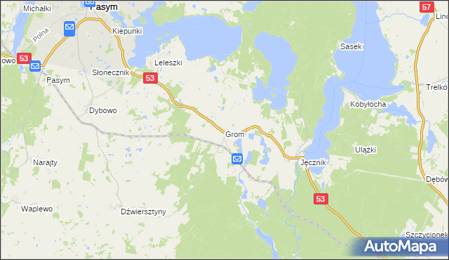 mapa Grom, Grom na mapie Targeo