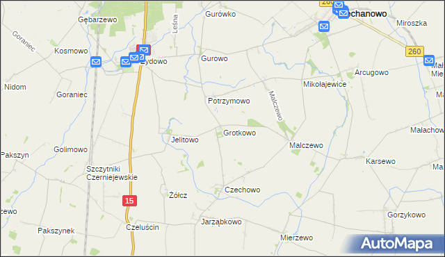 mapa Grotkowo, Grotkowo na mapie Targeo