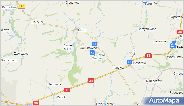 mapa Grudynia Wielka, Grudynia Wielka na mapie Targeo