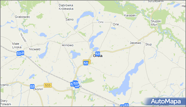 mapa Gruta, Gruta na mapie Targeo