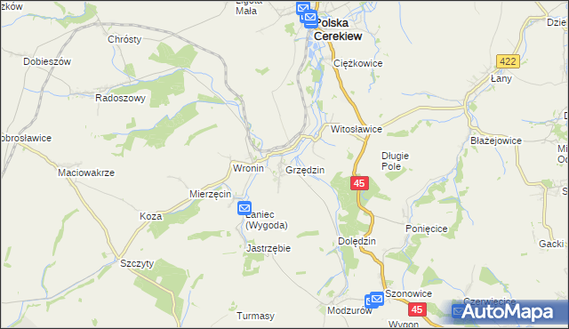 mapa Grzędzin, Grzędzin na mapie Targeo