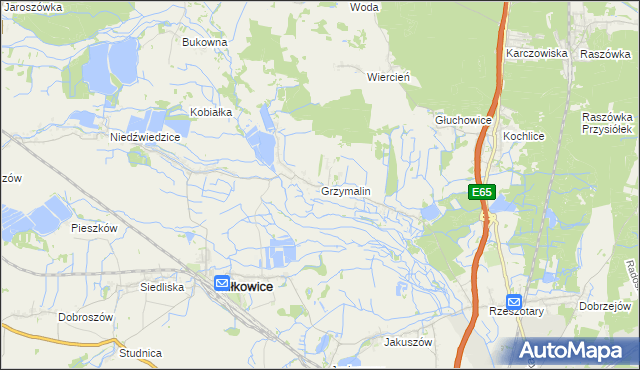 mapa Grzymalin, Grzymalin na mapie Targeo