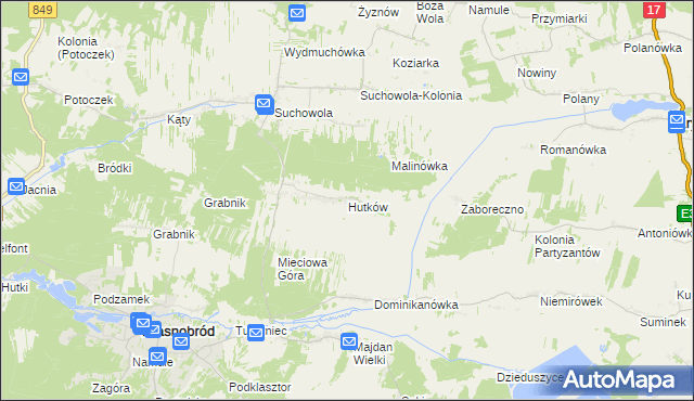 mapa Hutków, Hutków na mapie Targeo