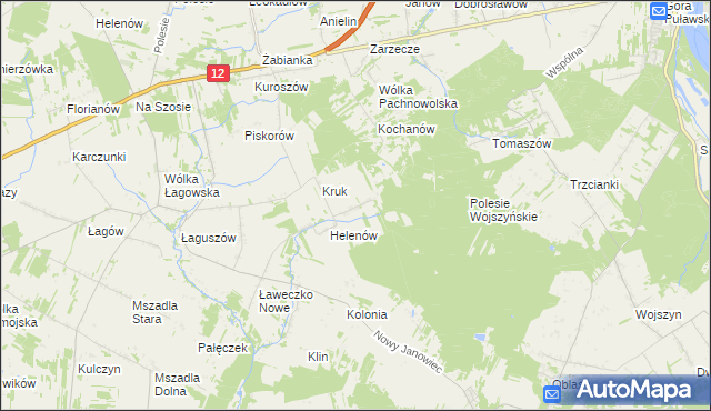 mapa Ignaców gmina Przyłęk, Ignaców gmina Przyłęk na mapie Targeo