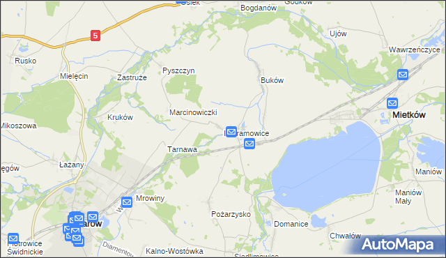mapa Imbramowice gmina Żarów, Imbramowice gmina Żarów na mapie Targeo