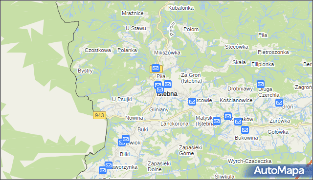 mapa Istebna, Istebna na mapie Targeo