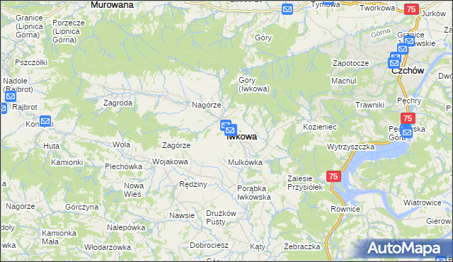 mapa Iwkowa, Iwkowa na mapie Targeo