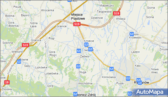 mapa Iwonicz, Iwonicz na mapie Targeo