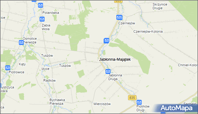 mapa Jabłonna-Majątek, Jabłonna-Majątek na mapie Targeo
