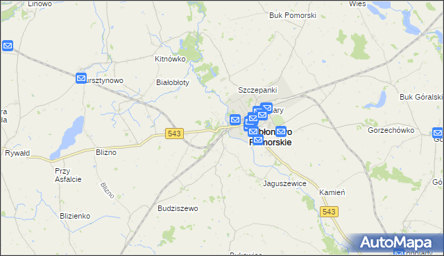 mapa Jabłonowo-Zamek, Jabłonowo-Zamek na mapie Targeo