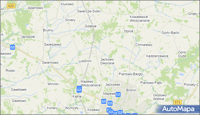 mapa Jackowo Dworskie, Jackowo Dworskie na mapie Targeo
