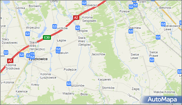 mapa Jacochów, Jacochów na mapie Targeo