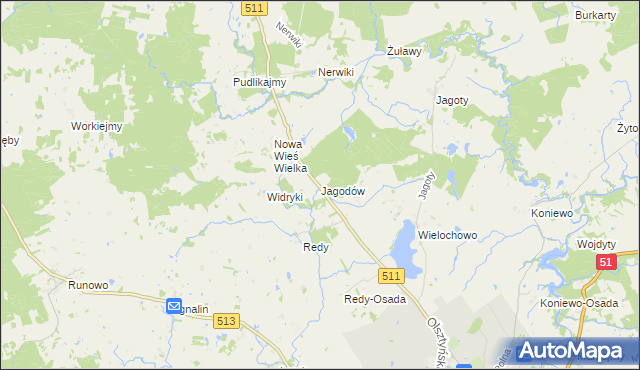 mapa Jagodów, Jagodów na mapie Targeo